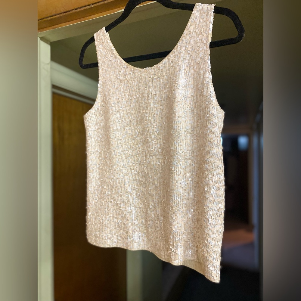 Light pink JCrew sequins tank top. Buy one get one free. See description